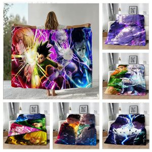 Bandai | 3D H-Hunter x H-Hunter killua Anime Flannel Blanket Soft Throw Blanket Art For Home Decor Bedroom Bed Sofa Picnic Fans Gifts
