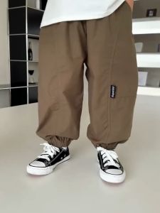 SweetKids พร้อมส่งจากกทม🌸กางเกงคาร์โก้เด็กชาย🍓กางเกงขายาวฤดูร้อน เอวยางยืด เวอร์ชั่นเกาหลี สะดวกสบาย หลวมและลำลอง หล่อๆ