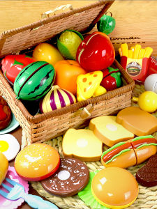 Kids Fruit Cut Toy Boys and Girls Play House Vegetables Baby Can Cut Vegetables Kitchen Suit Cake