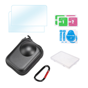 3-in-1 Protective Set for DJI Osmo 360 / 360 II Silicone Cover Tempered Glass Screen Protector Shockproof Storage Bag