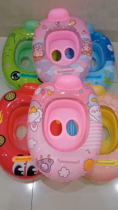 Ban Renang Anak Pelampung Bayi Balita Motif Lucu Dengan Pegangan & Dudukan Kaki Sandaran Belakang