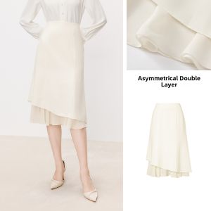 Koradior | High Waist A-line Versatile Skirt Black