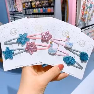 2PCS Cartoon Cute Rainbow Shell BB Clips: Perfect Headwear for Kids & Babies