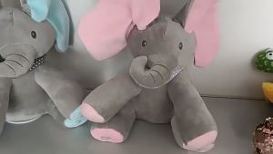 Elephant Plushie with Ears Moving Singing Soft Toy Music Elephant Toy Electric Plush Toy Cartoon Doll Cute