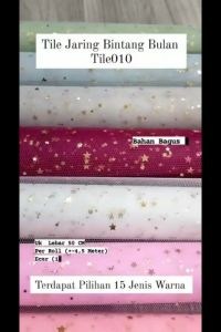 1ROLL Tile Jaring Star Bintang Bulan Bahan Buket Bunga - Tile010