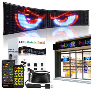 Programmable LED Sign 15"x4" Flexible LED Scrolling Digital Display Smart APP Control Custom Text Pattern Animation LED Matri