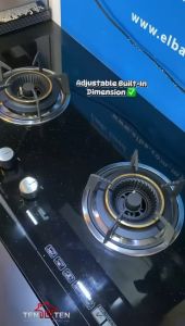 TRIO TBH-G822EX Adjustable Built-In Dimension Glass Hob Gas Cooker