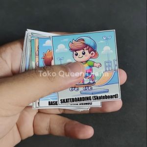 Stiker Olah Raga Isi 20 Pcs Stiker Macam-Macam Olah Raga Bahasa Inggris Warna Warni Cute