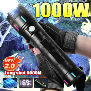 1000W 15000mAh Super Big Flashlight Rechargeable Lamp Most Strong LED FlashLight Long Range Torch Outdoor Camping Lantern