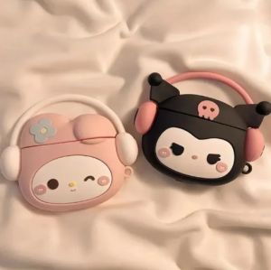 Sanrio Cute Kuromi AirPods Case For AirPods 1 2 3 4 AirPods Pro Wireless Earbud Bluetooth Headphones Headset Earphone Anti-fall Cover Shell