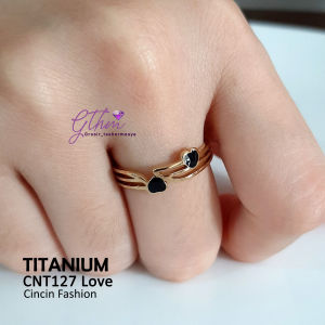 Cincin Titanium Love Kasual Stylish Awet Anti Karat Aman dipakai sehari-hari anti alergi Perhiasan Fashion Import Premium cnt127