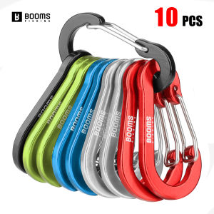 Booms Fishing CC1-10pcs Multi-Use Small Clips Keychain Caribeaner Clip 2 inch Aluminum D Ring Carabiners Fishing Accessories