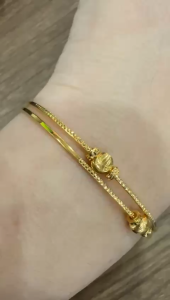 Poh Heng Jewellery 22K Beaded Dual Bangle in Yellow Gold[Price By Weight]