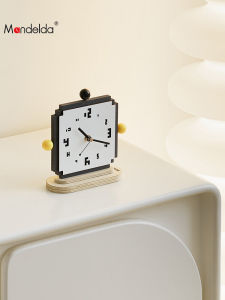 Modern Creative Pixel Desktop Clock Living Room Decorative Accessories Luxury Sensation Wooden Material Handmade Crafted