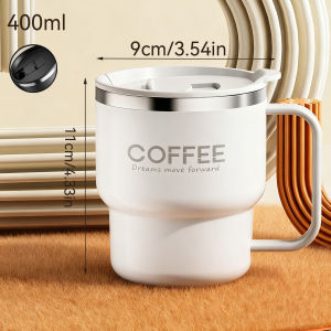 WORTHBUY | WORTHBUY Portable Insulated Coffee Cup 304 Stainless Steel Double Layer Milk Coffee Mug Sealed Cold And Hot Water Drinking Cup