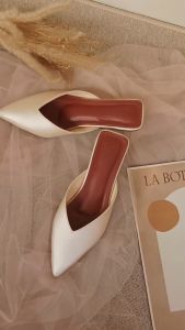 Queenza Mauri Heels Pesta Wanita Mules Tinggi 3 Cm Sandal Pesta Selop Pengantin