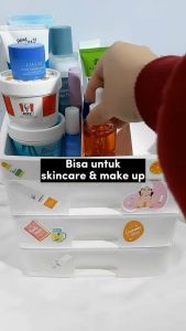 RAK KOSMETIK 3 LACI / RAK KOSMETIK MAKE UP STORAGE BOX 3 LACI KOTAK ORGANIZER MULTIFUNGSI