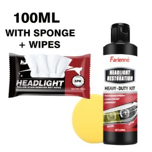 Professional headlight repair kit to improve headlight claritybrightness and durabilityincluding headlight refurbishment wipes
