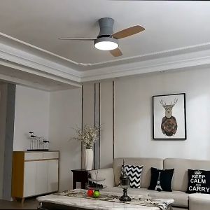 Nordic Ceiling Fan Ceiling Light Dc Motor Chandelier Led Ceiling Fans With Light Wood Color Lamp