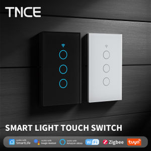 TNCE Tuya WiFi/Zigbee Smart Light Switch Neutral Wire/No Neutral Wire Required Wall Touch Switch Work with Alexa Google Home
