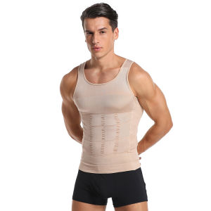 Mens Shapewear Slimming Body Corset Vest Shirt Compression Abdomen Tummy Belly Control Slim Waist Cincher Underwear Sports Vest