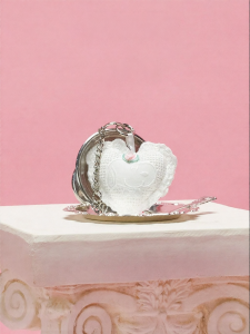Lace Heart Shaped Plush Keychain