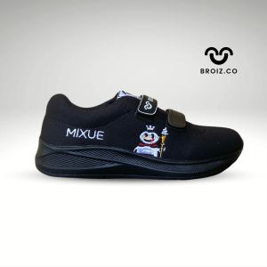 BROIZ.CO Sepatu Sneaker Anak Sekolah Hitam Polos Bordir Mixue Size 28-37
