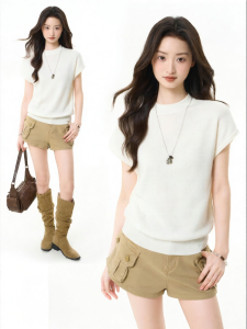 iiiamx | White Fly Sleeve Loose Summer Knit Top