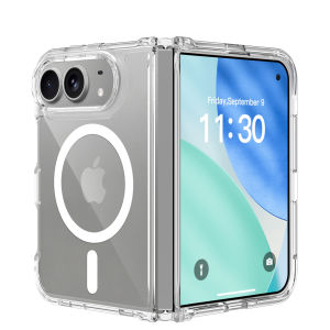 Ốp Điện Thoại Sạc Từ Tính Trong Suốt Sang Trọng Cho iPhone Duo 18 Fold Magsafe Clear Acrylic Chống Sốc Gấp Nắp Funda