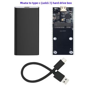 MSATA to Usb3.0type-C Movable Hard Disk Box P-SSD Box Jms576 Main Control 3.1 High-Speed Tirm
