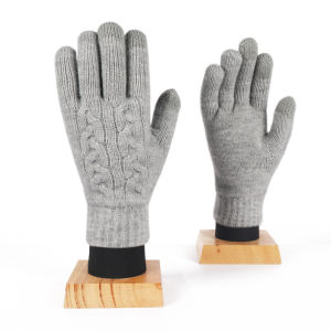 Touch Screen Knitted Gloves Cold Resistant Fleece Lined Thickened Solid Color for Men Women Winter Outdoor Cycling