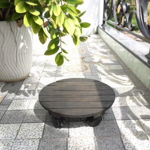 Kệ Để Chậu Cây Cảnh Có Bánh Xe Màu Hạt Dẻ D35cm Di Chuyển Chậu Cây Loa Âm Thanh Và Các Vật Dụng Khác