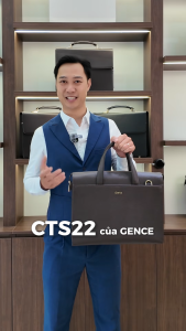 Túi Xách Nam Cặp Da Doanh Nhân GENCE CTS22 Da Bò Khóa Số Cao Cấp Màu Nâu Đậm