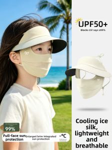 Cgediao | Ultraviolet Protection Hat and Face Mask Set For Girls