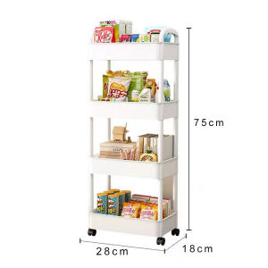 Household Multi-layer Small Cart Storage Rack Floor To Floor Kitchen Bedroom Bathroom Storage Rack Storage Rack With Wheels