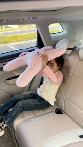 Prevent Leaning Head Back Seat Sleeping Comfort During Long Distance Travel Kids Car Neck Pillow with Seat Belt Safety Sleep Aid