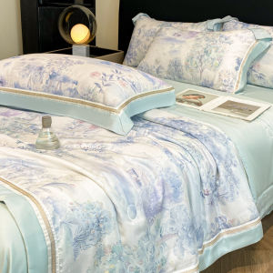 MANYILUN | Washable Cool Summer Quilt Set Lightweight Bedding