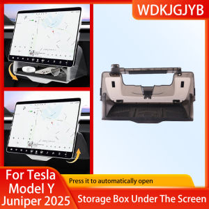 For Tesla Model 3 Y Highland Juniper 2021-2025 Hidden Screen Storage Magnetic Opening And Closing Hidden Large Space Storage Box