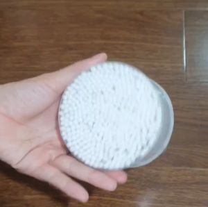 -Hộp 500 tăm bông thân gỗ 2 đầu tròn cao cấp dùng cho người lớn - không xơ bông an toàn