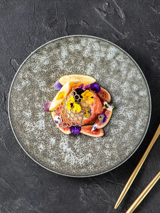 Retro Nordic Style Ceramic Western Dinner Plate Steak Plate Restaurant Home Use Pasta Plate Flat Dish Light Dish by Meiguoshao