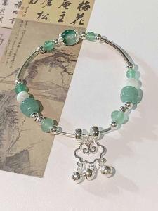 New Chinese Style Friendship Bracelet Bell Charm Beaded Handmade Jewelry Gift for Bestie Bright Surface Zodiac Decoration