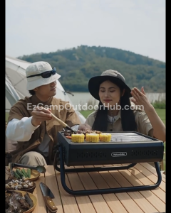Naturehike MISTY Desktop BBQ Charcoal Grill Portable Foldable Kebab Griller Desktop Tabletop Meat Roaster Split Design Outdoor Camping Home Cooking Equipment