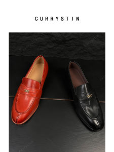 Soft Leather Slip-On Flats Womens Red Black Classic British Style Fashion Single Shoes Comfortable Spring New Arrival