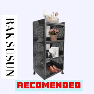 Rak Plastik Susun 4 Serbaguna Aesthetic Portable