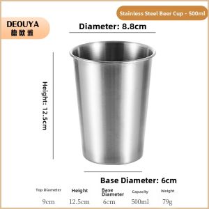 OME | Stainless Steel Single-layer Portable Beer Cup withRolledEdge