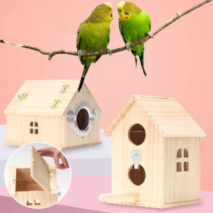 Parrot Swallow Thrush Bird Wooden Cage Residential Incubation Nest Birds Habitats Accessories