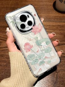 Elegant Chinese Style Good Luck Lotus Silicone Phone Case for Honor Magic8/7 6 Womens New Model 5 Transparent Soft Shell pro