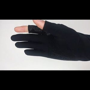 Men Women Cooling 2 Cut Finger Arm Sleeves Cover Gloves for Cycling Driving Fishing UV Sun Protection