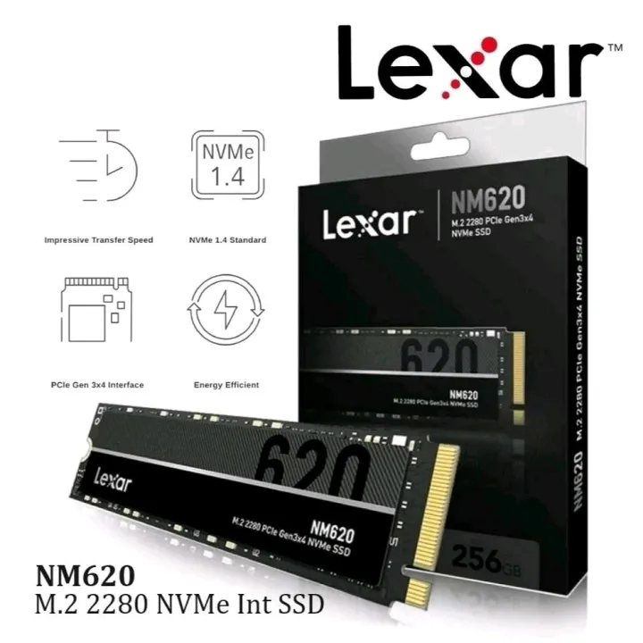 LEXAR NM620 256GB/512GB/1TB/2TB M.2 2280 PCIE GEN3 INTERNAL SOLID STATE DRIVE