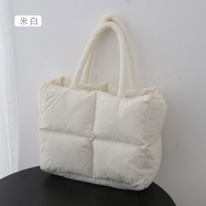 RUOYUNLAIGUO | Autumn Winter Lazy Style Large Capacity Cotton Padded Tote
